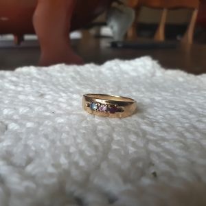 SOLD Vintage 10K Gold Ring With Gemstones Size 7